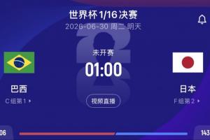 巴西对日本赔率：90分钟巴西胜1.7，平局3.7，日本胜5.25